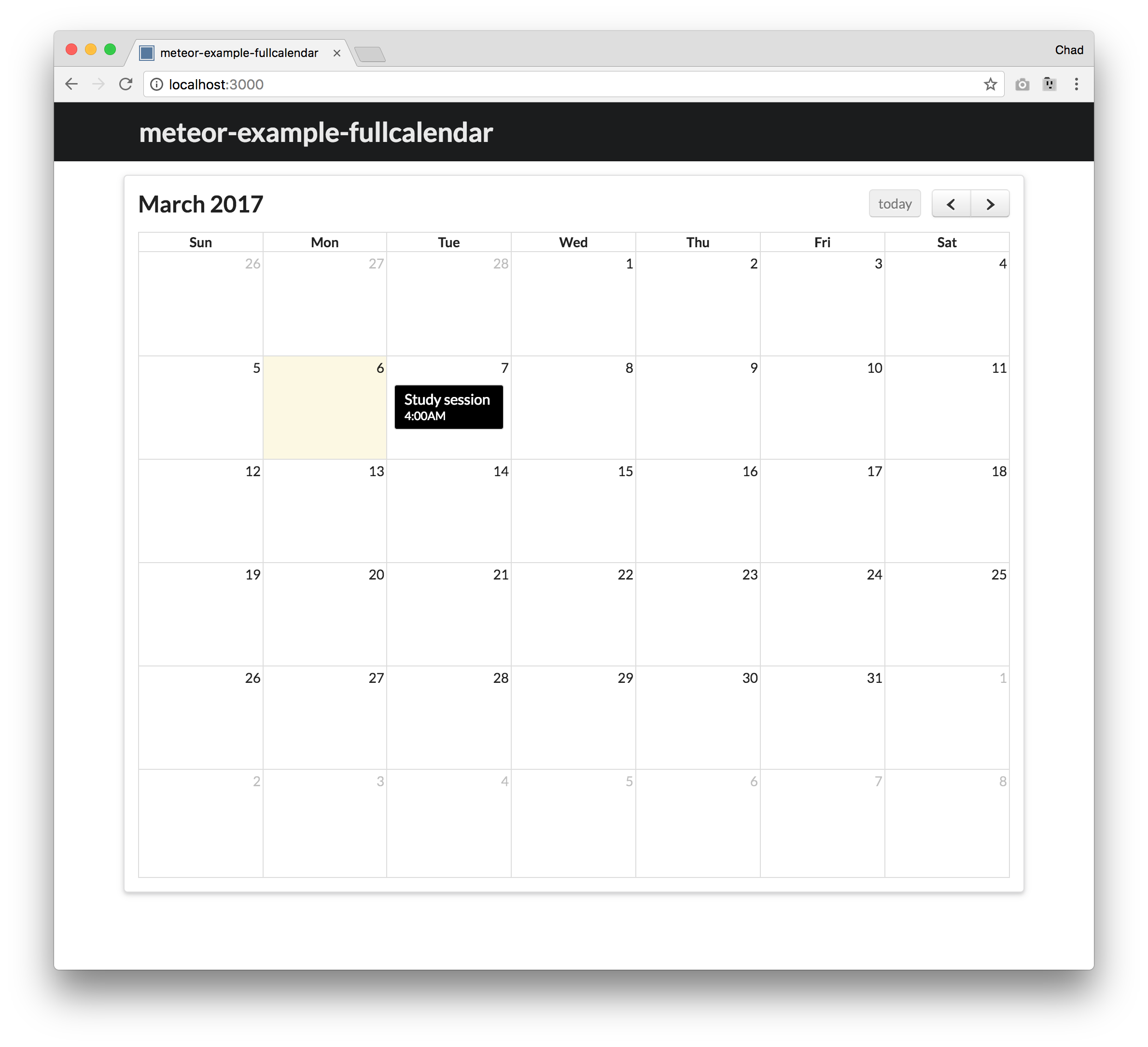 Calendar Events